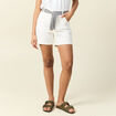 Short boyfriend ceinturé jean denim blanc femme