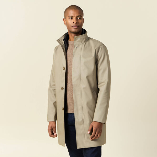 Trench mi-long col montant vert kaki homme