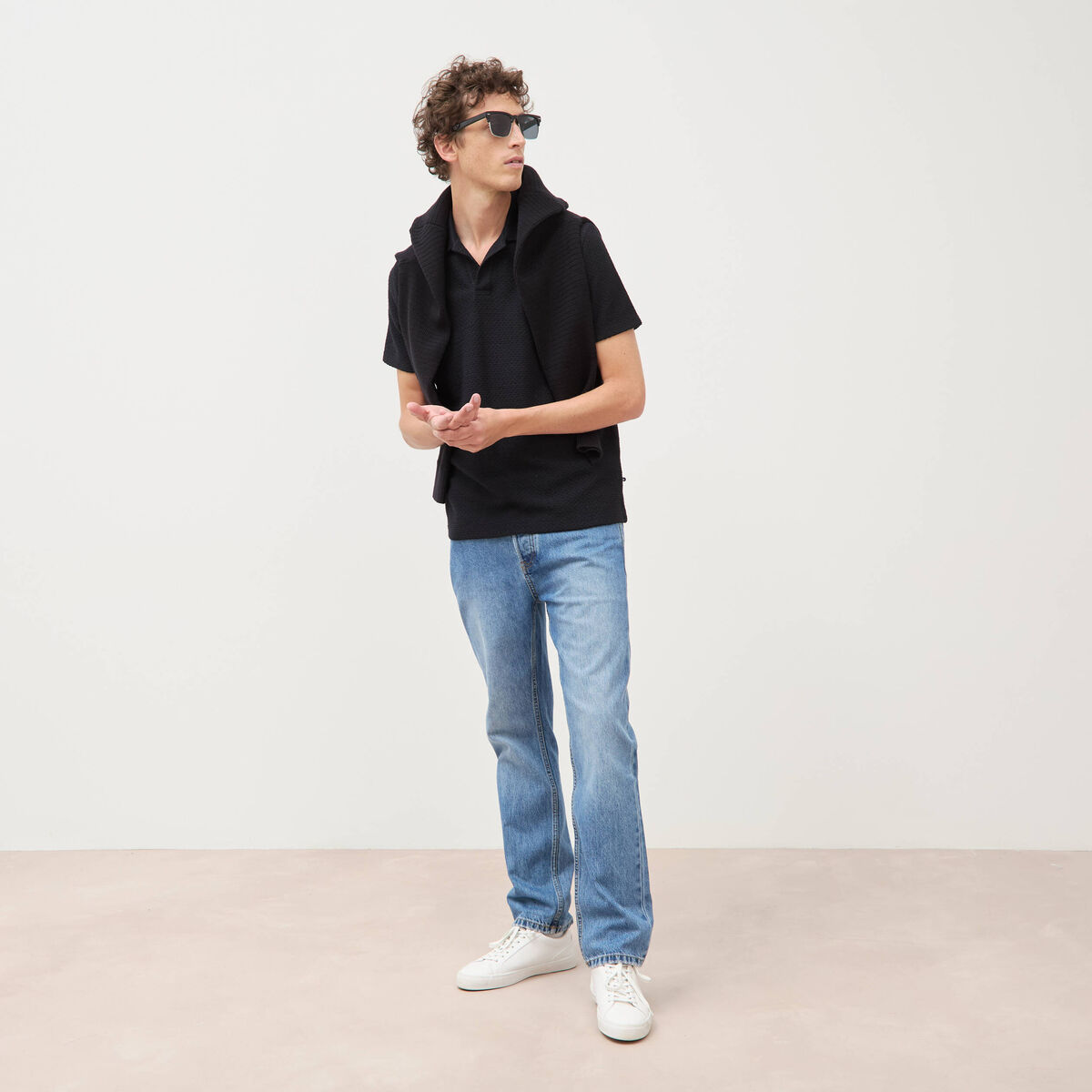 Polo manches courtes noir homme