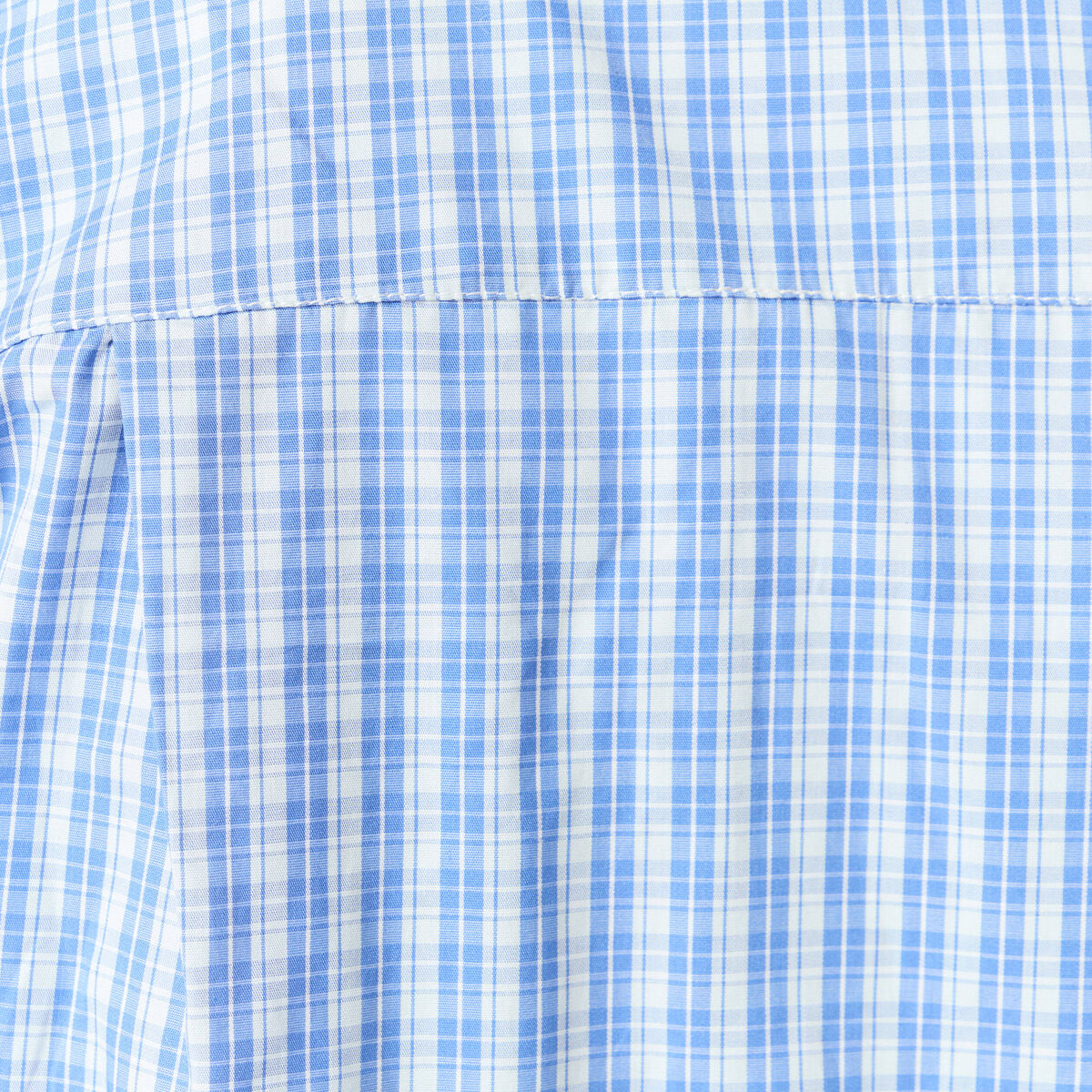 Chemise droite courte en coton bleu clair femme
