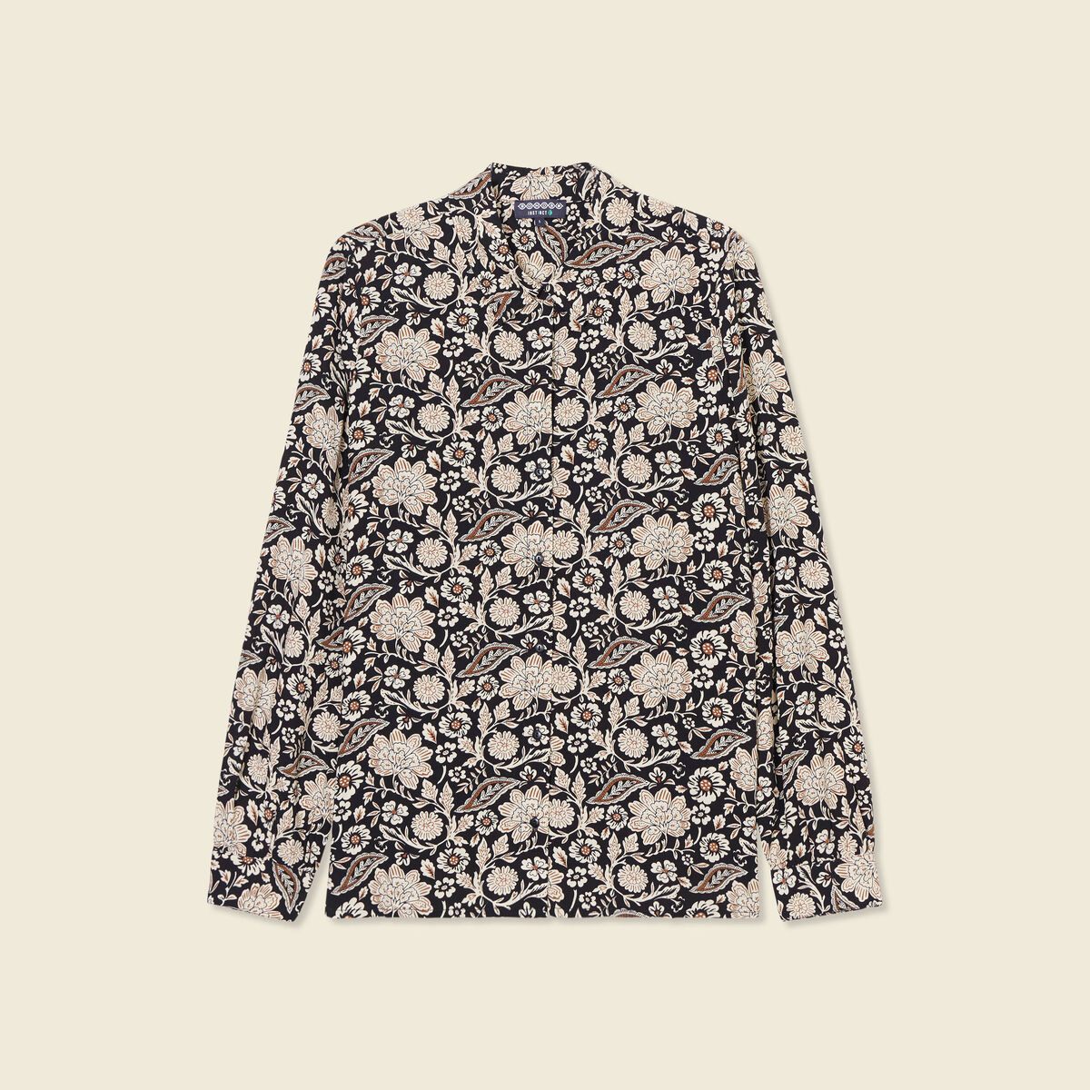 Chemise manches longues fluide noir femme