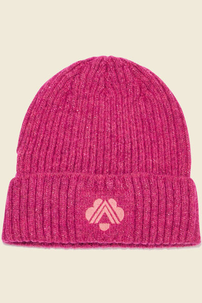 Bonnet tricoté rose fushia femme