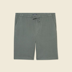 Short droit avec cordon vert kaki homme
