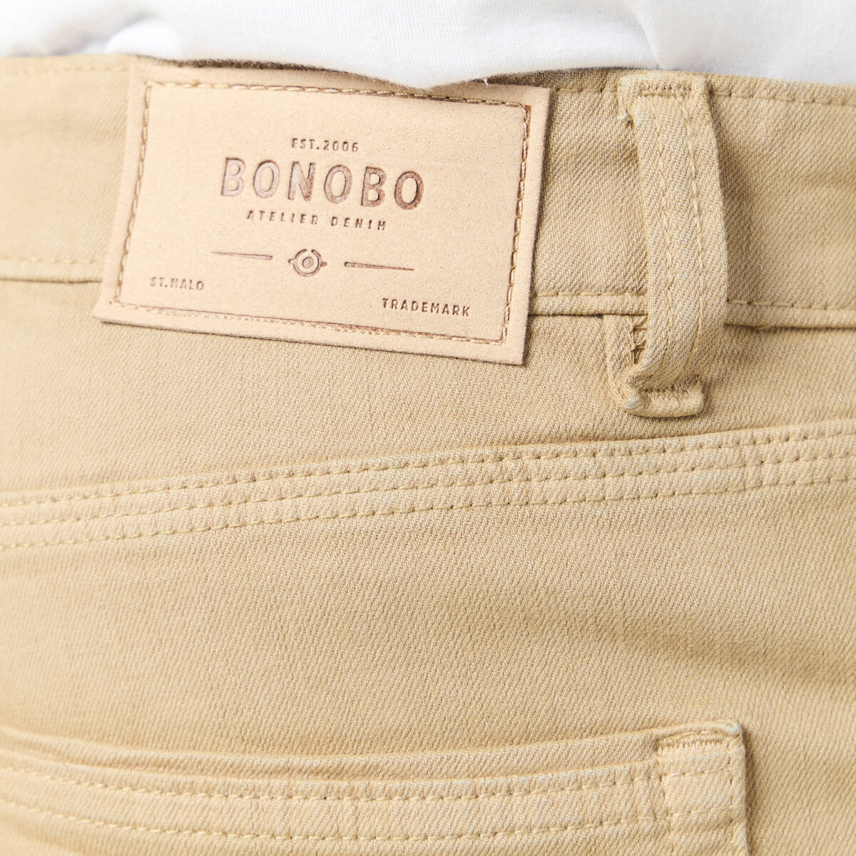 Jeans éco-responsable regular denim beige homme