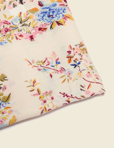 Foulard satin&eacute; ecru femme