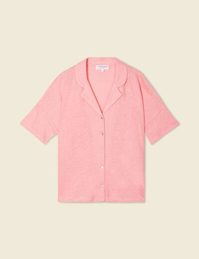 Chemise manches courtes rose femme