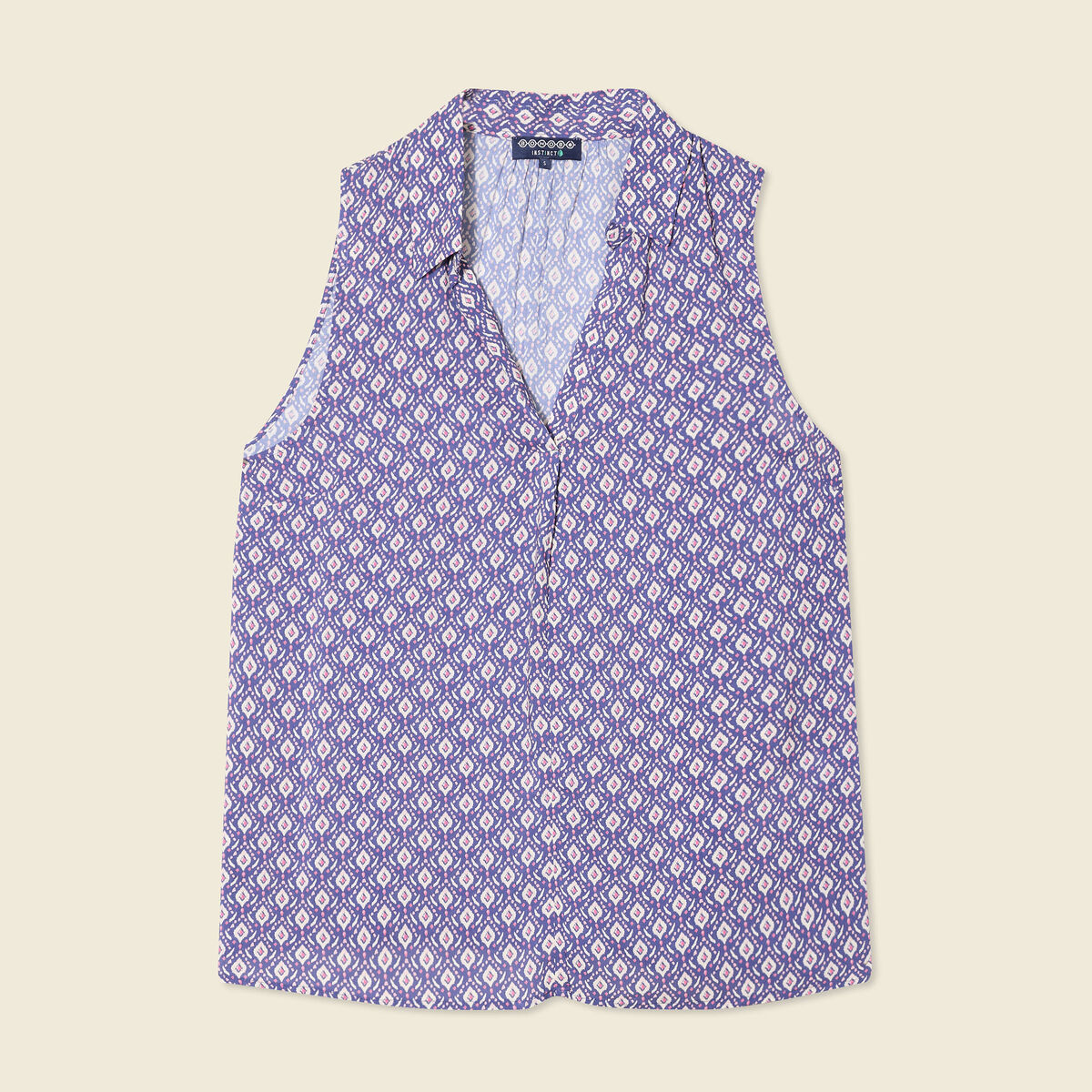 Blouse sans manches bleu marine femme