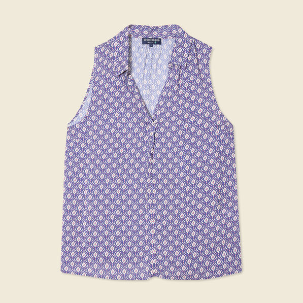 Blouse sans manches bleu marine femme