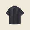 Chemise ray&eacute;e manches courtes noir homme