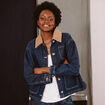 Veste en jeans manches longues denim brut clean femme