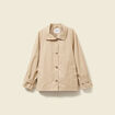 Trench droit court col montant beige femme