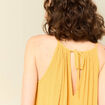Robe longue évasée fluide jaune femme