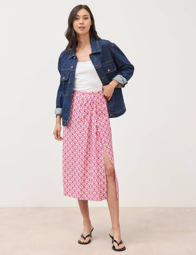 Jupe fluide multicolore femme