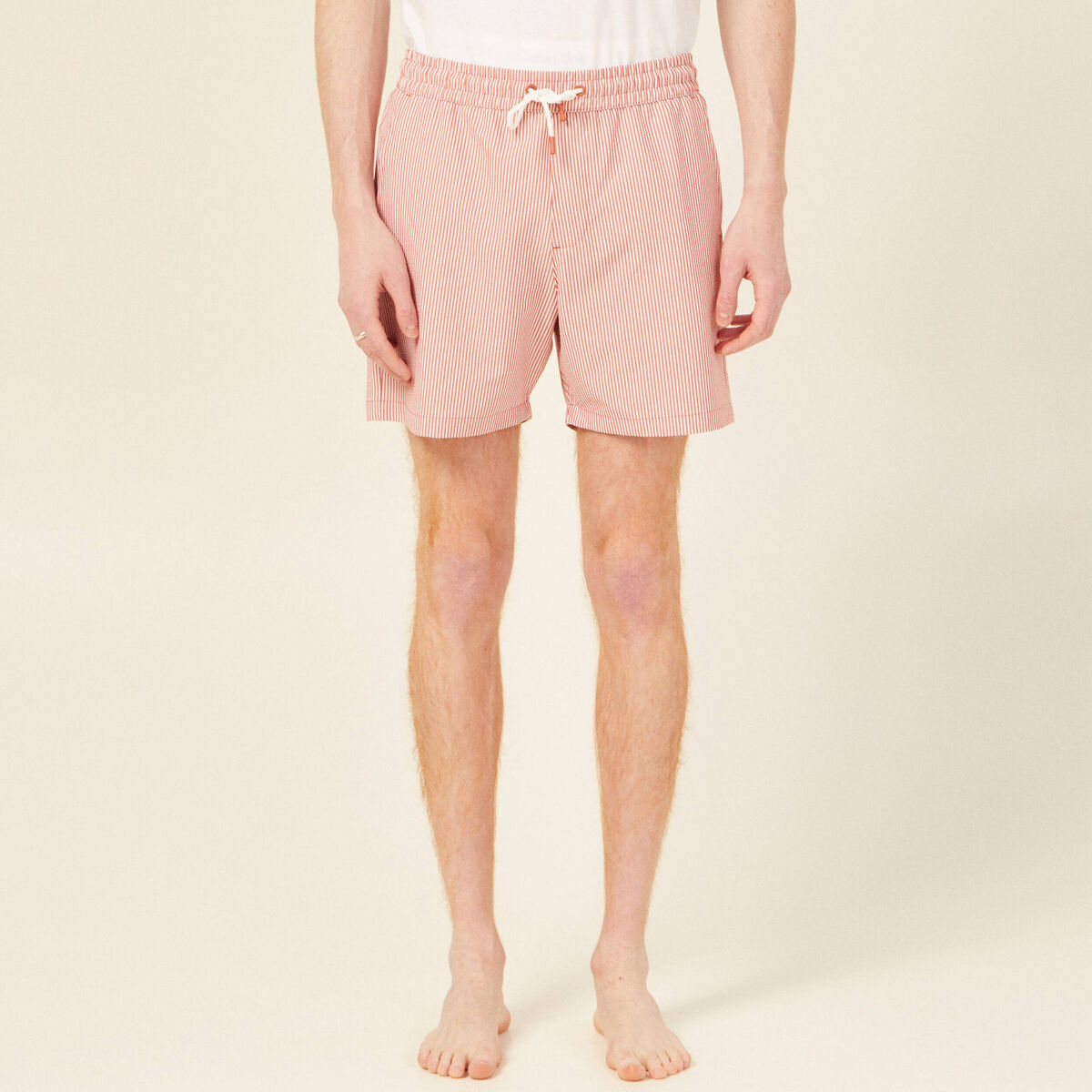 Short de bain marron cognac homme