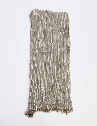 Foulard pliss&eacute; taupe homme