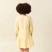 Robe col v manches 3/4 en coton jaune clair femme