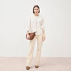 Jeans flare &agrave; pont denim blanc femme