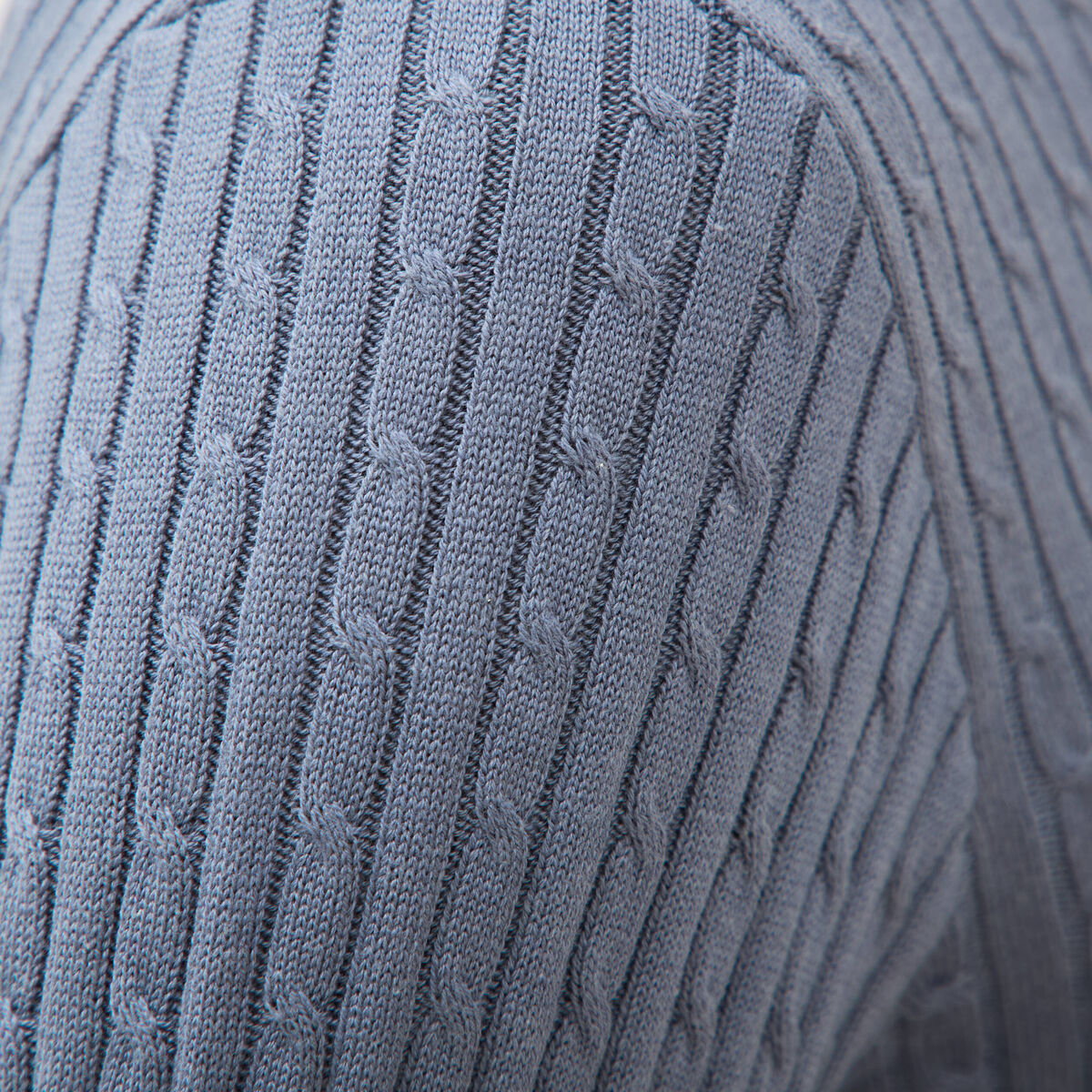 Pull col rond bleu gris homme
