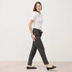 Pantalon paperbag gris femme