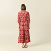 Robe longue droite fluide rouge foncé femme