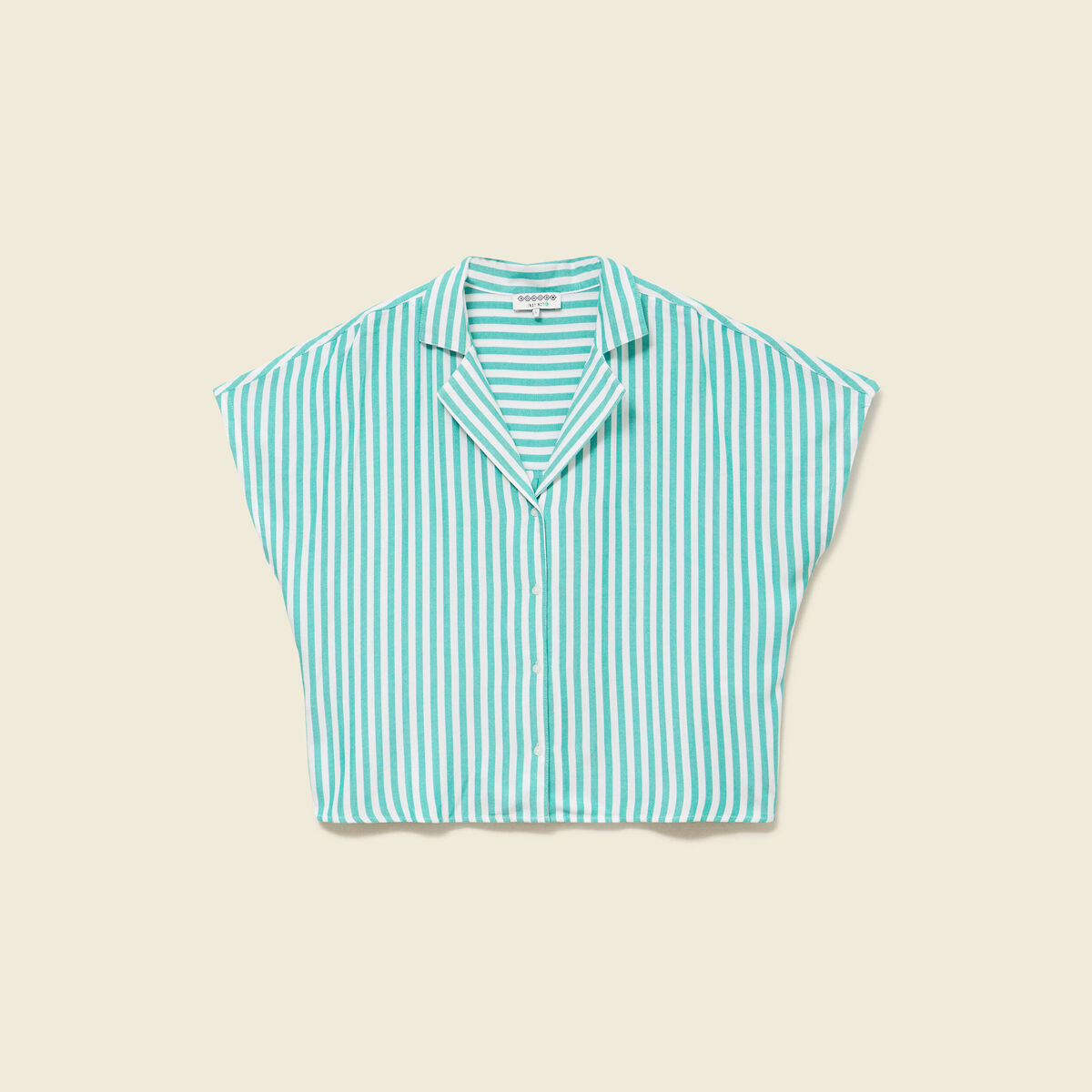 Chemise manches 3/4 vert turquoise femme