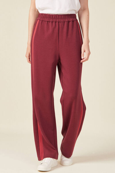 Pantalon jogging large prune femme