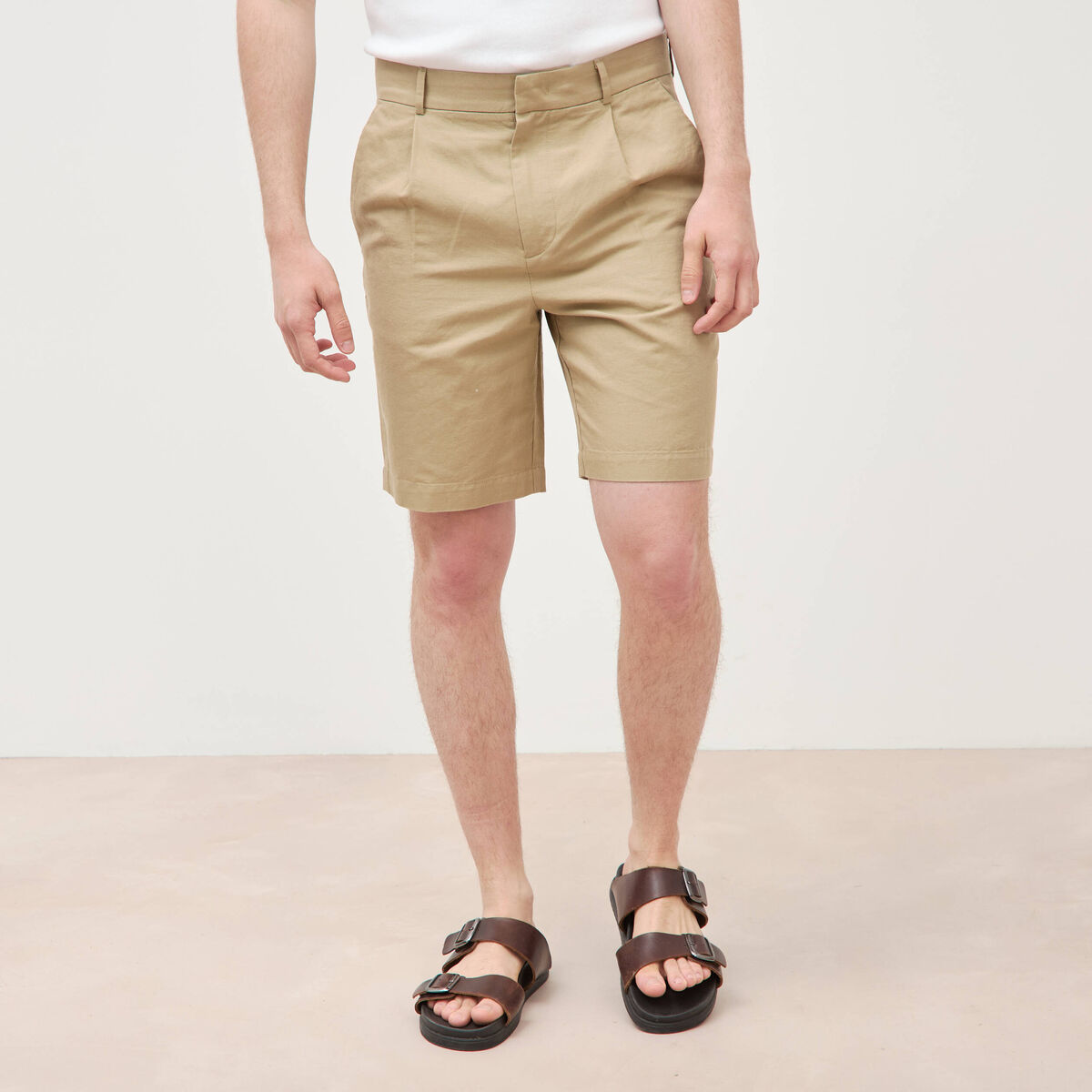 Bermuda vert olive homme