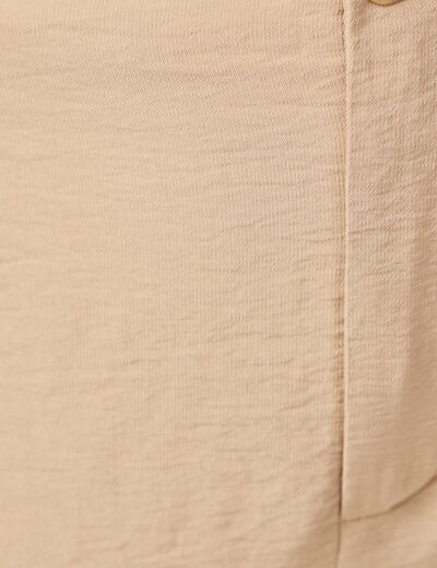 Pantalon cargo fluide beige femme