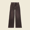 Jeans large taille haute denim snow gris femme