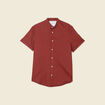 Chemise manches courtes marron cognac homme