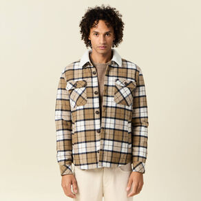 Surchemise col aviateur ecru homme