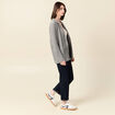 Gilet manches 3/4 ecru femme
