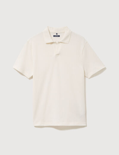 Polo col polo manches courtes ecru homme