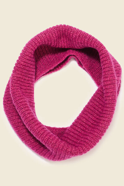 Snood tricoté rose fushia femme