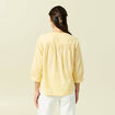 Chemise en coton manches 3/4 jaune clair femme