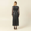 Robe longue fils métallisés noir femme