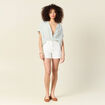 Chemise manches 3/4 vert olive femme