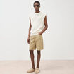 Bermuda en jean coton beige homme