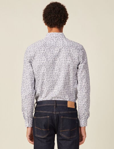 Chemise en coton manches longues blanc homme
