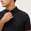 Polo droit en coton manches courtes noir homme