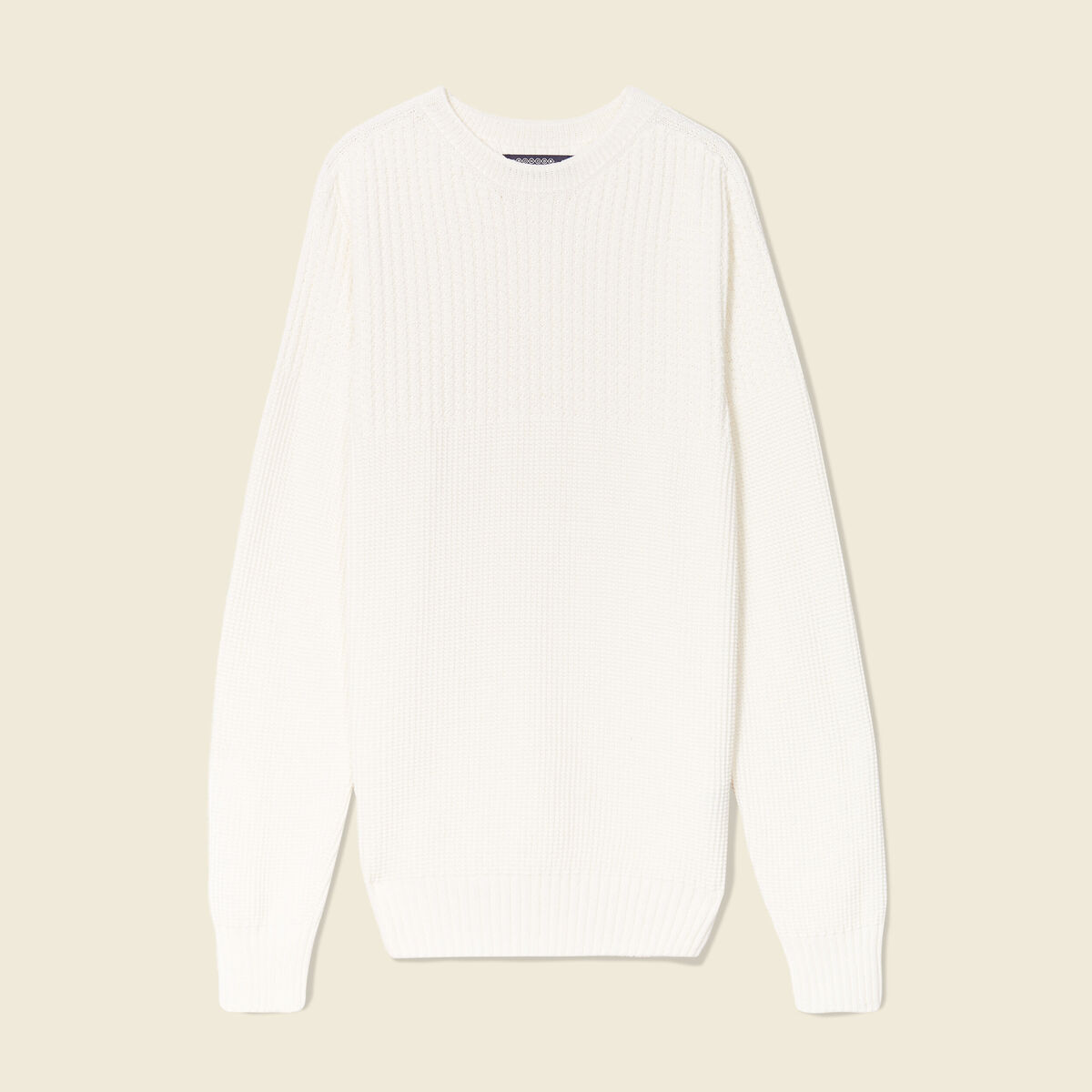 Pull manches longues fabriqué en France ecru homme