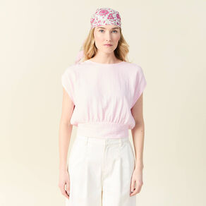 T-shirt manches courtes rose clair femme
