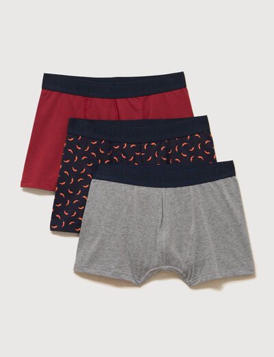 Lot de 3 boxers rouge homme
