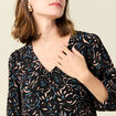 Robe évasée manches 3/4 noir femme