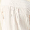 Blouse col mao manches longues en coton ecru femme