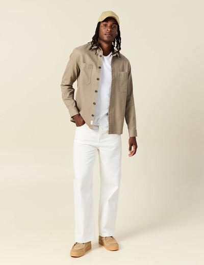Jeans loose 5 poches denim blanc homme