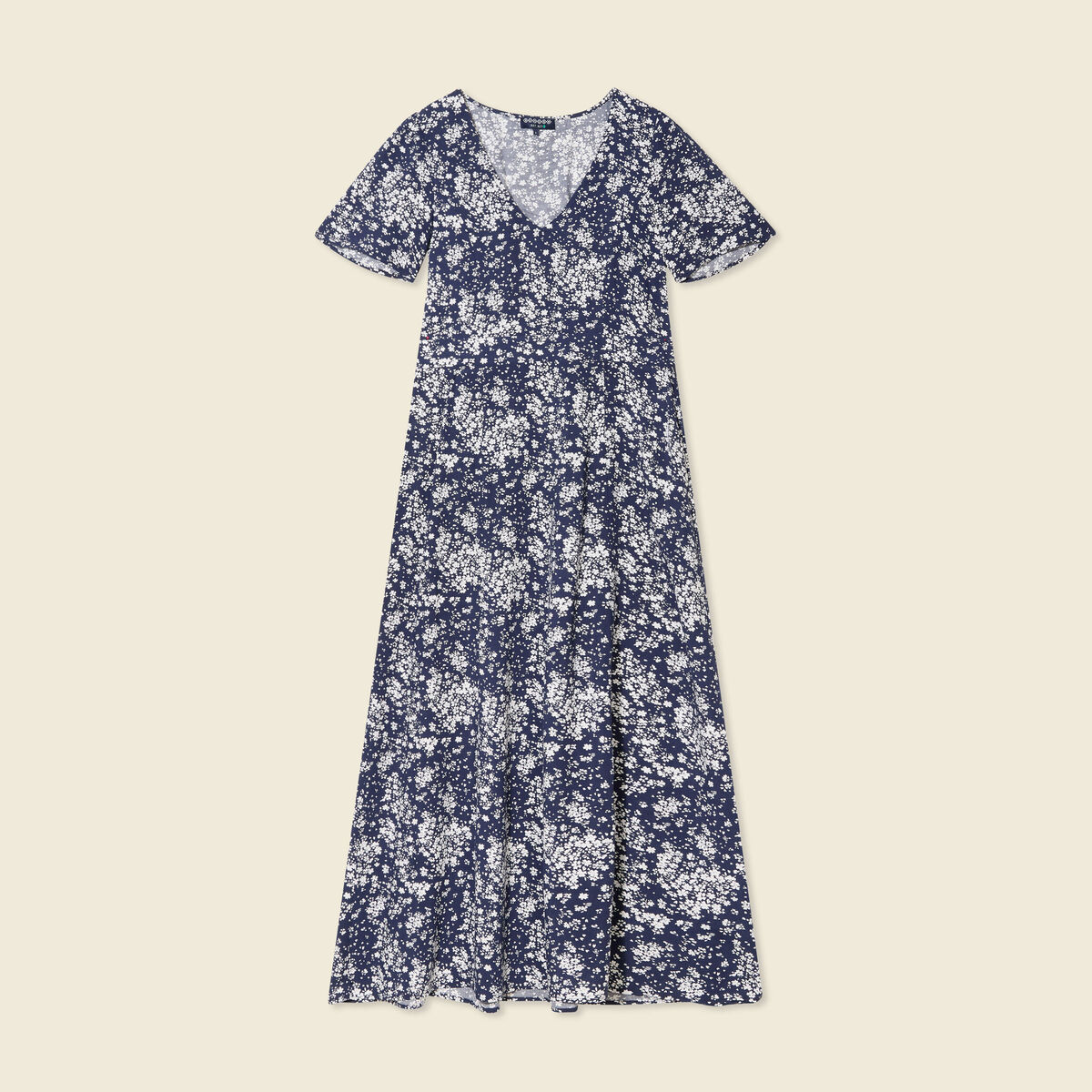 Robe longue éco-responsable bleu femme