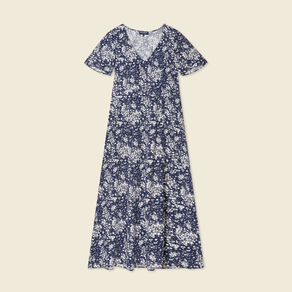 Robe longue éco-responsable bleu femme