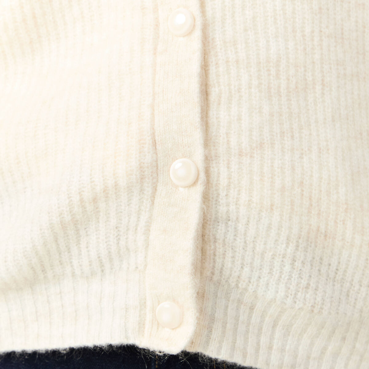 Gilet manches longues creme femme