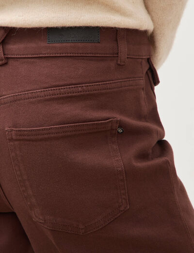 Jeans flare taille haute marron femme
